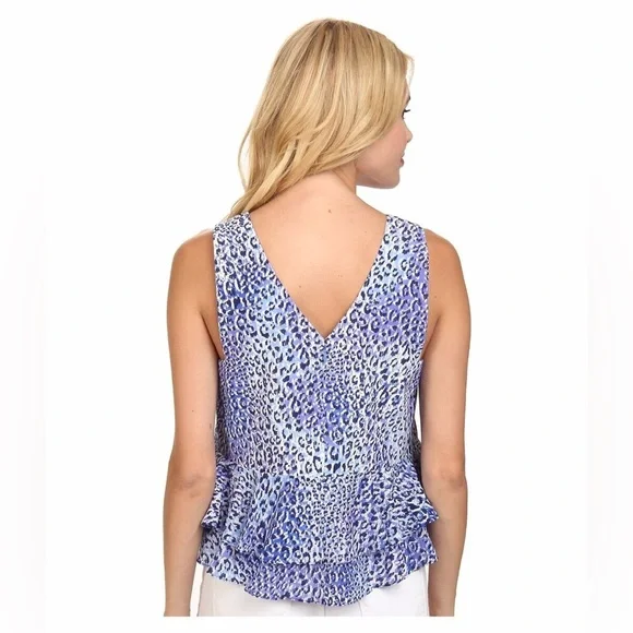 Rebecca Taylor Blue Peplum Tank Top - Picture 3 of 12